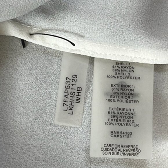 Karl Lagerfeld NWOT Black Lace Overlay White Sleeveless Button Down Shirt Medium - Picture 11 of 13